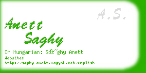 anett saghy business card